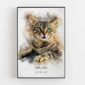 Your Cat as Watercolor Portrait | Gift for Cat Lovers