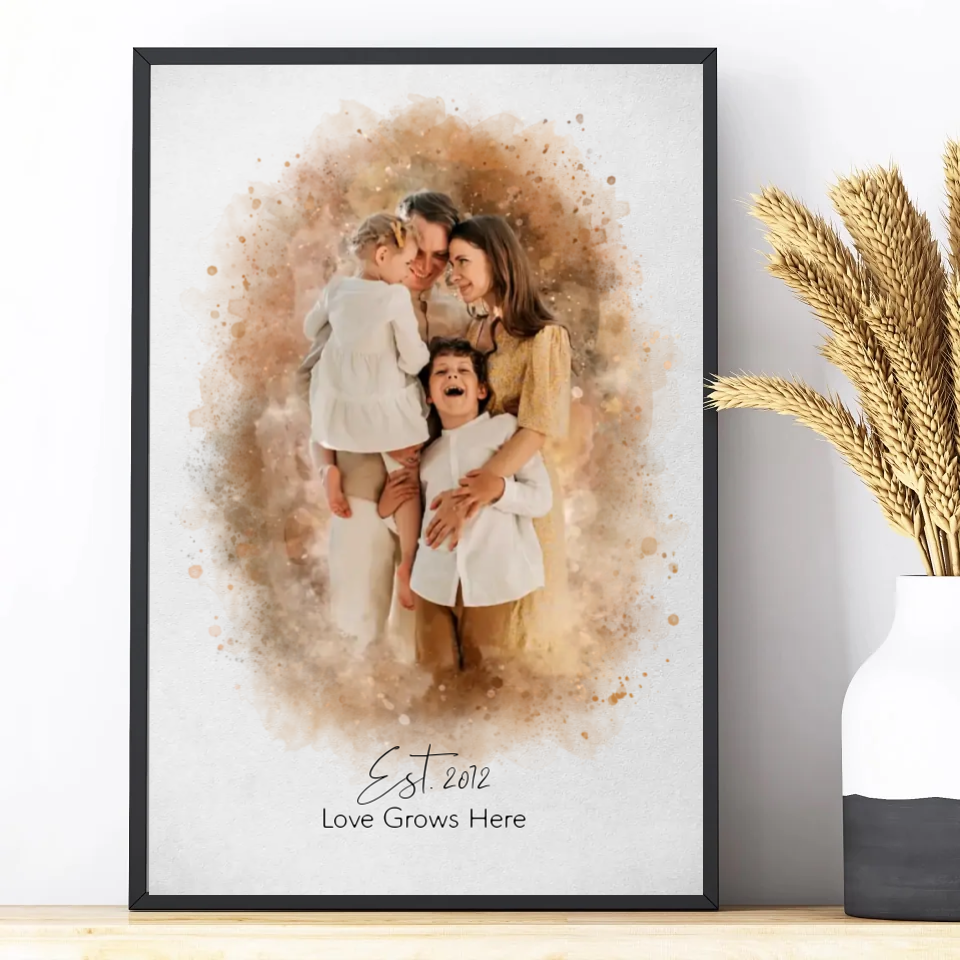 Family Picture in Watercolor Style | Customizable