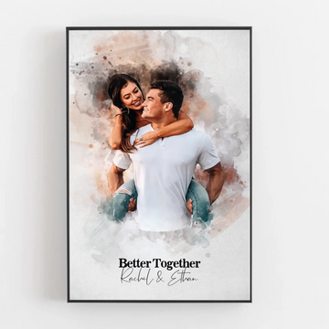 Your Photo as Watercolor | Customizable Poster | Gift for Couples