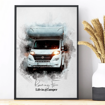 Your Camper in Watercolor Style Poster | Gift for Campers