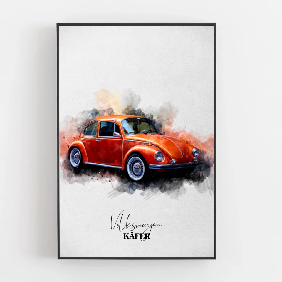 Your Classic Car in Watercolor Style | Automobile Art