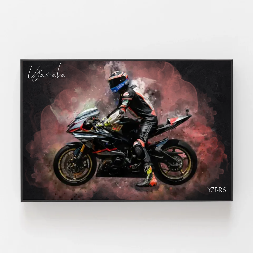 Your Motorcycle in Watercolor Style | Gifts for Bikers | Landscape