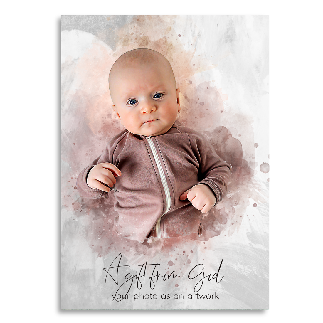 Your Baby’s Photo in Watercolor Style | Newborn Gift