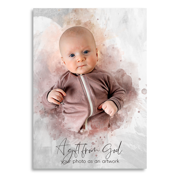 Your Baby’s Photo in Watercolor Style | Newborn Gift