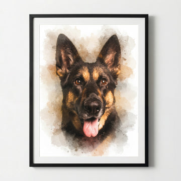 Custom Dog Portrait from Photo – Poster or Canvas with Live Preview